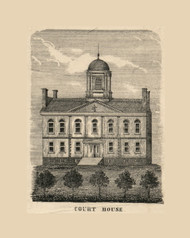 Morristown Court House - , New Jersey 1853 Old Town Map Custom Print - Morris Co.