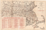 Massachusetts 1930 State Highway Map Reprint