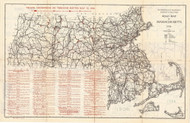 Massachusetts 1936 State Highway Map Reprint