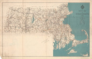 Massachusetts 1941a State Highway Map Reprint