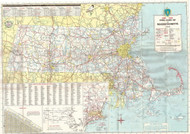 Massachusetts 1965 State Highway Map Reprint