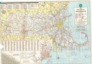Massachusetts 1968 State Highway Map Reprint