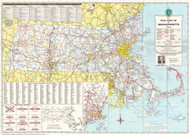Massachusetts 1971 State Highway Map Reprint