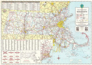 Massachusetts 1972 State Highway Map Reprint