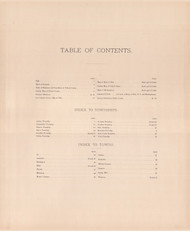 Table of Contents, Ohio 1888 - Old Town Map Reprint - Fulton Atlas 2