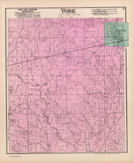 York, Ohio 1888 - Old Town Map Reprint - Fulton Atlas 16
