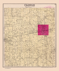Clinton, Ohio 1888 - Old Town Map Reprint - Fulton Atlas 18