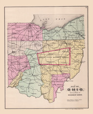 Ohio Military, Ohio 1888 - Old Town Map Reprint - Fulton Atlas 25