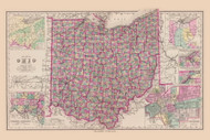 Ohio State, Ohio 1888 - Old Town Map Reprint - Fulton Atlas 27
