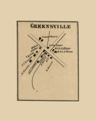 Greenville, New Jersey 1860 Old Town Map Custom Print - Sussex Co.