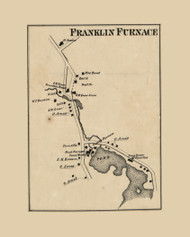 Franklin Furnace Hardyston, New Jersey 1860 Old Town Map Custom Print - Sussex Co.