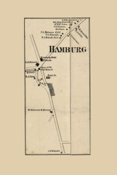 Hamburg Hardyston, New Jersey 1860 Old Town Map Custom Print - Sussex Co.