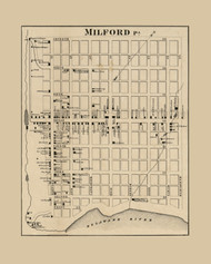 Milford, New Jersey 1860 Old Town Map Custom Print - Sussex Co.