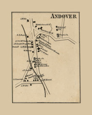 Andover Village Newton - , New Jersey 1860 Old Town Map Custom Print - Sussex Co.