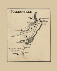 Balesville Village Newton - , New Jersey 1860 Old Town Map Custom Print - Sussex Co.