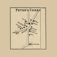 Peters Valley Sandyston - , New Jersey 1860 Old Town Map Custom Print - Sussex Co.