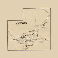 Vernon Village - , New Jersey 1860 Old Town Map Custom Print - Sussex Co.