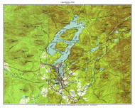 Lake Placid 1953 - Custom USGS Old Topo Map - New York - Adirondack Lakes