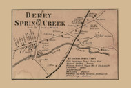 Derry Village  Spring Creek, Pennsylvania 1862 Old Town Map Custom Print - Dauphin Co.