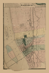 Harrisburg, Pennsylvania 1862 Old Town Map Custom Print - Dauphin Co.