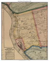 Harrisburg  Susquehana, Pennsylvania 1862 Old Town Map Custom Print - Dauphin Co.