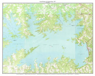 Lake Murray and Saluda Dam 1971 - Custom USGS Old Topo Map - South Carolina