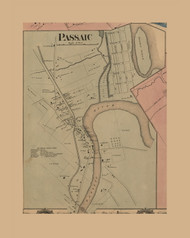 Passaic Village, New Jersey 1861 Old Town Map Custom Print - Bergen & Passaic Co.