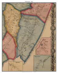 Hackensack, New Jersey 1861 Old Town Map Custom Print - Bergen & Passaic Co.