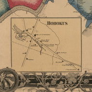 Hohokus Village, New Jersey 1861 Old Town Map Custom Print - Bergen & Passaic Co.
