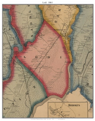 Lodi, New Jersey 1861 Old Town Map Custom Print - Bergen & Passaic Co.