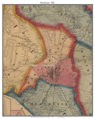 Manchester, New Jersey 1861 Old Town Map Custom Print - Bergen & Passaic Co.