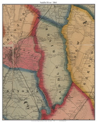 Saddle River - , New Jersey 1861 Old Town Map Custom Print - Bergen & Passaic Co.