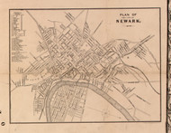 Newark City - Essex Co, New Jersey 1850 Old Town Map Custom Print - Essex Co.