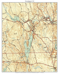 Pascoag Reservoir 1943 - Custom USGS Old Topo Map - Rhode Island Lakes