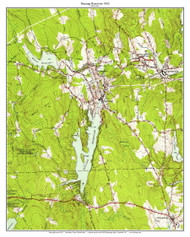 Pascoag Reservoir 1955 - Custom USGS Old Topo Map - Rhode Island Lakes