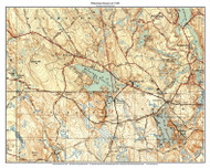 Waterman Reservoir 1943 - Custom USGS Old Topo Map - Rhode Island Lakes