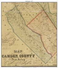 Washington, New Jersey 1857 Old Town Map Custom Print - Camden Co.