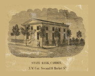 State Bank - , New Jersey 1857 Old Town Map Custom Print - Camden Co.