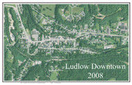 Aerial Photo View of Ludlow Downtown, 2008 -Vermont Custom Composite Map Reprint