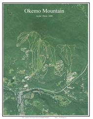 Aerial Photo View of Okemo Mountain, 2008 -Vermont Custom Composite Map Reprint