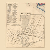 Bridgeton Village, New Jersey 1862 Old Town Map Custom Print - Cumberland Co.
