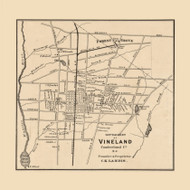 Vineland Village - , New Jersey 1862 Old Town Map Custom Print - Cumberland Co.