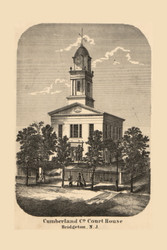 Cumberland Co Court House Bridgeton - , New Jersey 1862 Old Town Map Custom Print - Cumberland Co.