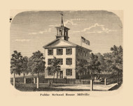 Millville Public School - , New Jersey 1862 Old Town Map Custom Print - Cumberland Co.