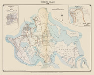 Shelter Island (insets), New York 1916 Old Map - Suffolk Co. Atlas Custom Print