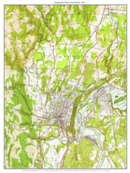 Greenfield 1954 - Custom USGS Old Topo Map - Massachusetts 7x7 Custom FRCO