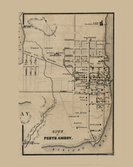 Perth Amboy Village Plan, New Jersey 1850 Old Town Map Custom Print - Middlesex Co.