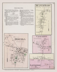 Odessa, Beaver Dams, Catharine, Cayutavilla #13, New York 1874 Old Map Reprint - Schuyler Co.