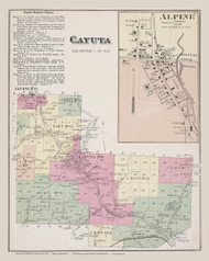 Cayuta, Alpine #15, New York 1874 Old Map Reprint - Schuyler Co.