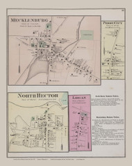 Mecklenburg, Perry City, North Hector, Logan #45, New York 1874 Old Map Reprint - Schuyler Co.